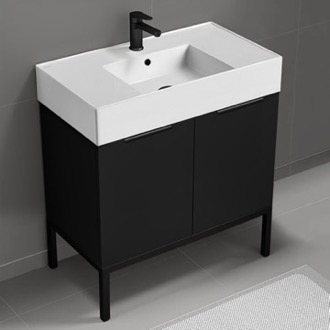 Bathroom Vanity Modern Bathroom Vanity, Black, 32
